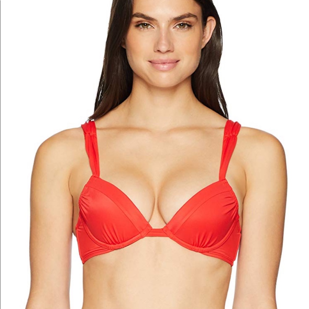 New underwire red bikini top